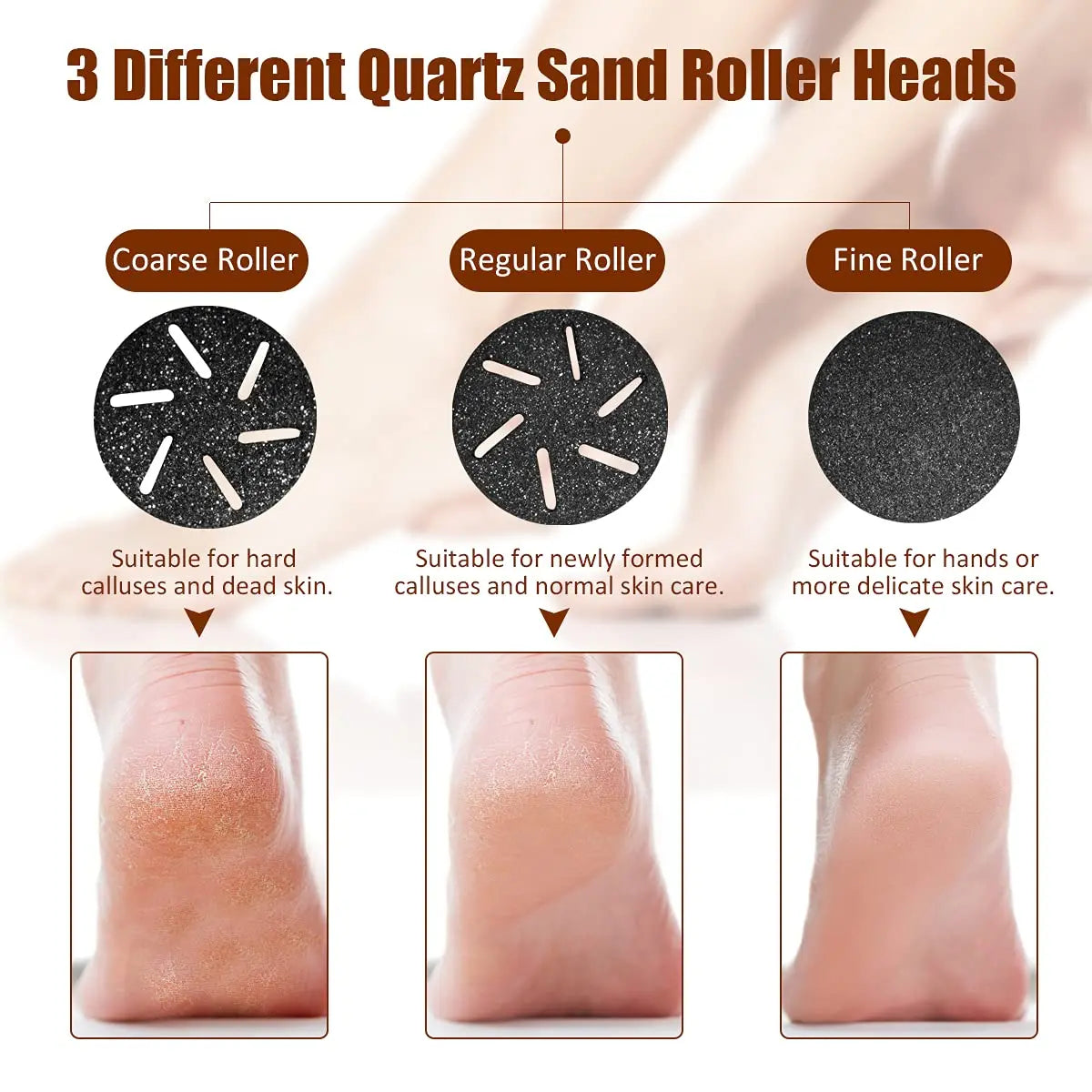 Replaceable Rollers For Electric Callus Remover